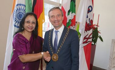 OB Geisel mit der Botschafterin Indiens; Foto: Lammert