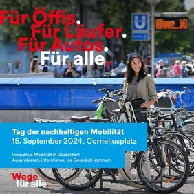 Der Tag der Mobilität am Sonntag, 15. September, 10 bis 18 Uhr wird mit der neuen Marke "Wege für alle" verknüpft © Düsseldorf Marketing GmbH 