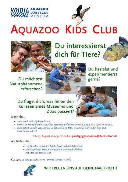 Poster zum Aquazoo Kids Club