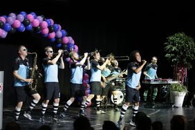 Begleitet wurde die Veranstaltung musikalisch durch die Band "Rhythmussportgruppe". Foto: Lammert