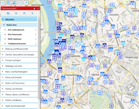 Screenshot der Karte der kühlen Orte in Düsseldorf Maps