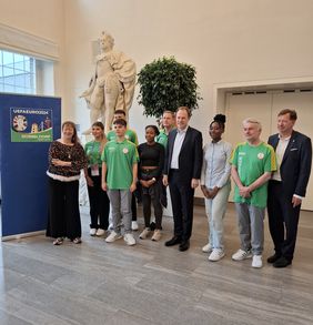 Empfang der Volunteers im Rathaus mit Oberbürgermeister Stephan Keller. Foto: Landeshauptstadt Düsseldorf/Sportamt