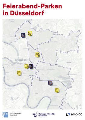 Die Grafik bietet eine Übersicht, auf welchen Parkplätzen von Aldi Süd und Lidl Parken über Nacht möglich ist © Connected Mobility Düsseldorf 