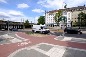 Foto von neuem Rad- und Gehweg entlang des Ludwig-Hammers-Platz